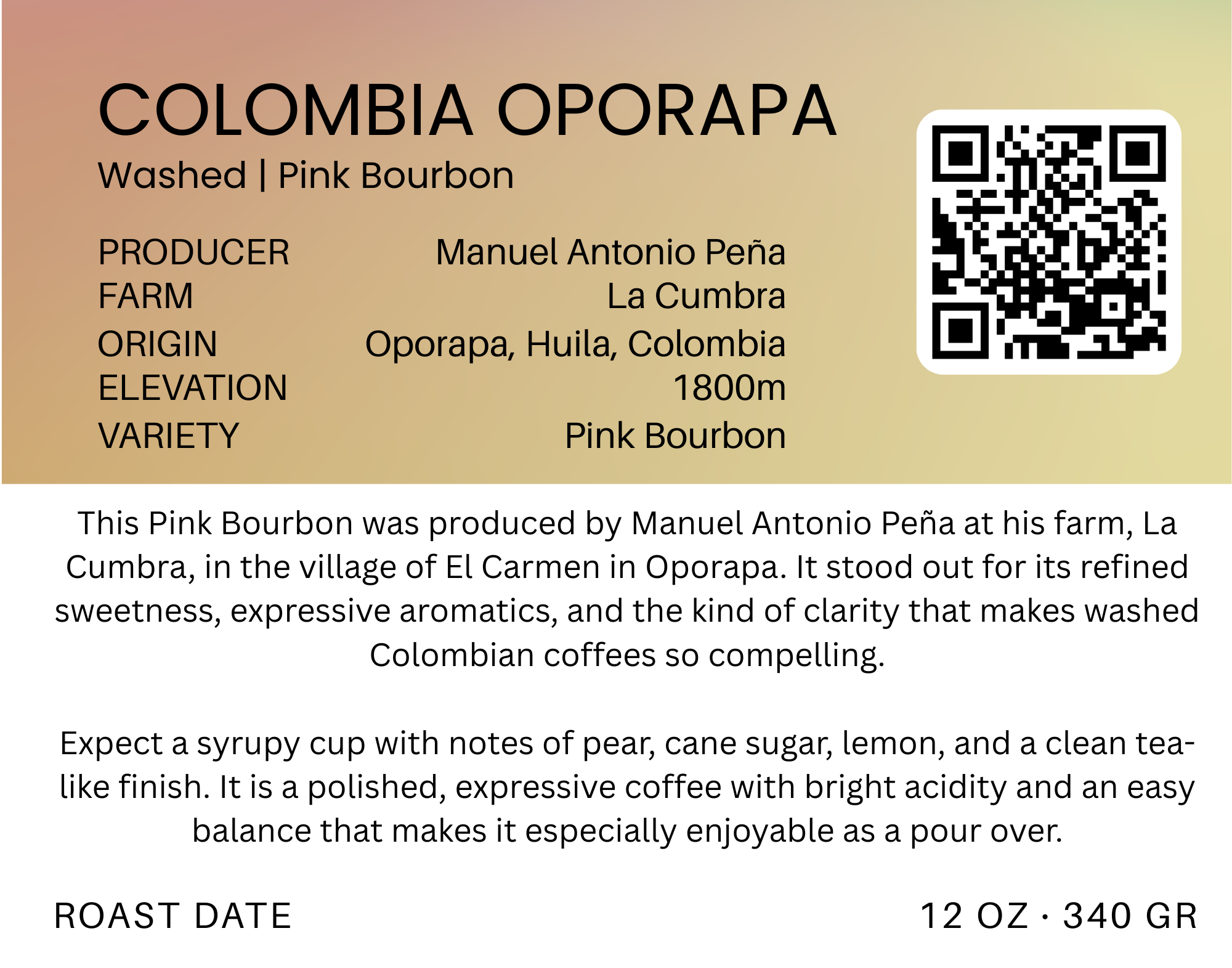Colombia Oporapa Pink Bourbon